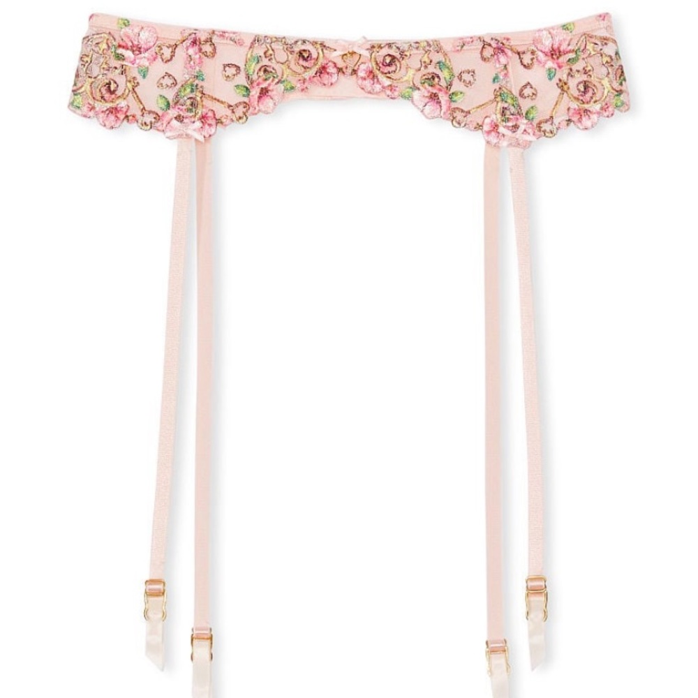 NWT Victoria’s Secret Floral Heart Embroidery Garter Belt. - Picture 3 of 4